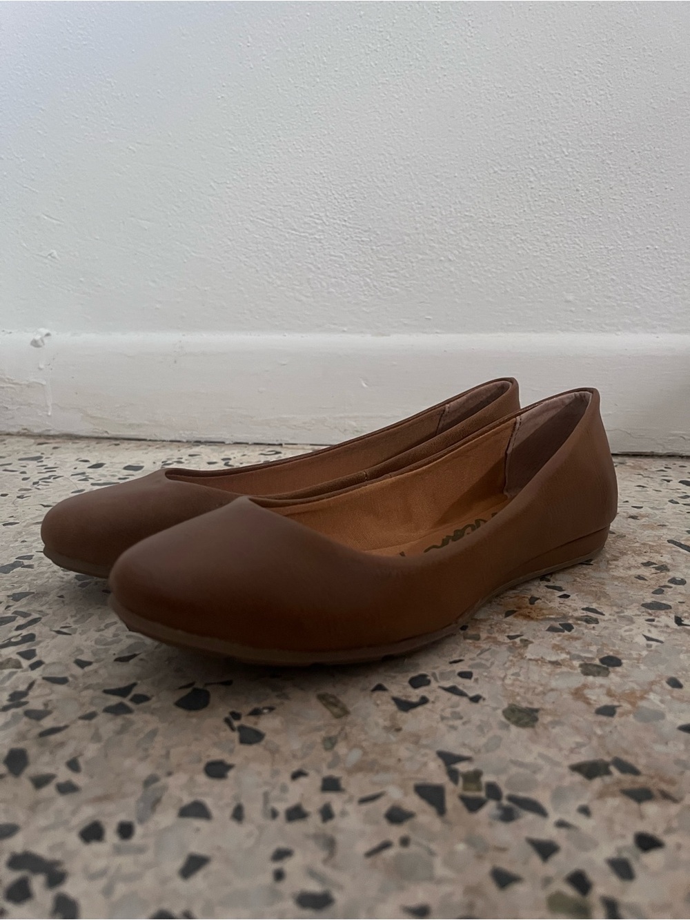 American Rag Brown Leather-Look Ballet Flats